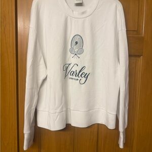 Varley White Sweatshirt with Tennis Graphic